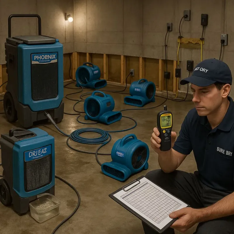 Structural Drying and Dehumidification process in Livermore, CA